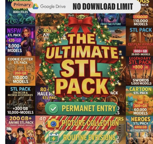 3D Print STL Pack , Mega Bundle 200.000 STL files , Instant Download, Drive access